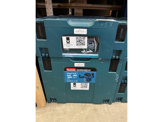 6x bouwgereedschap in m-box, makita, 3x ddf484zj, 1x dhr242zjv, 1x djv182zj, 1x dhs630zj - afbeelding 4 van  5