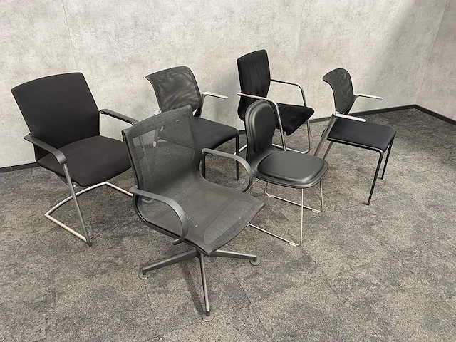 6x conferentiestoel designmix zwart/chroom - afbeelding 12 van  22