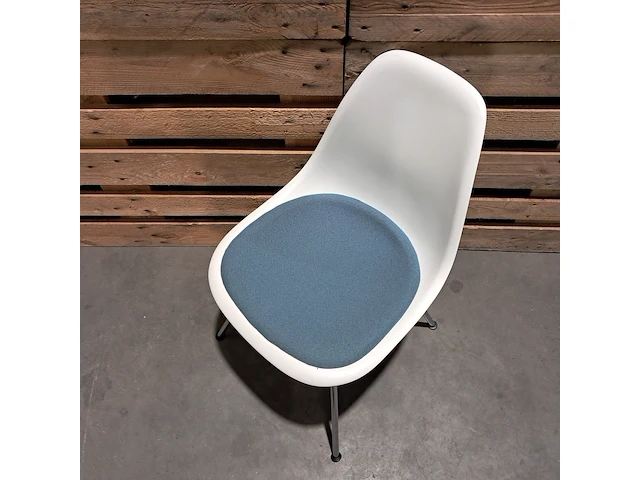 6x design stoel met vast zitkussen, vitra., eames, blauw & groen - afbeelding 3 van  9