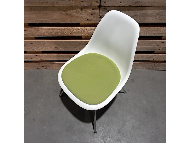 6x design stoel met vast zitkussen, vitra., eames, blauw & groen - afbeelding 4 van  9