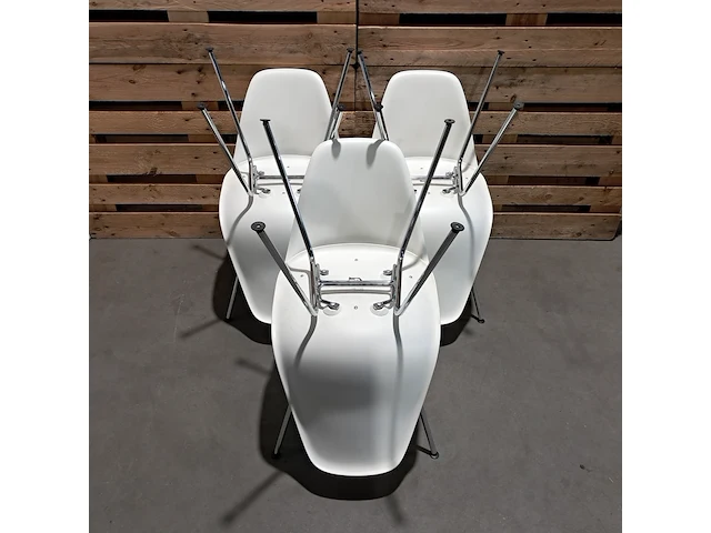 6x design stoel met vast zitkussen, vitra., eames, blauw & groen - afbeelding 7 van  9