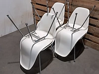 6x design stoel met vast zitkussen, vitra., eames, blauw & groen - afbeelding 8 van  9
