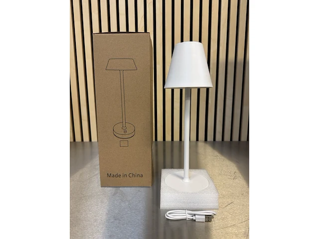 6x design tafellamp verschillende kleuren wit licht, dimbaar en oplaadbaar usb-c, wit - afbeelding 1 van  6