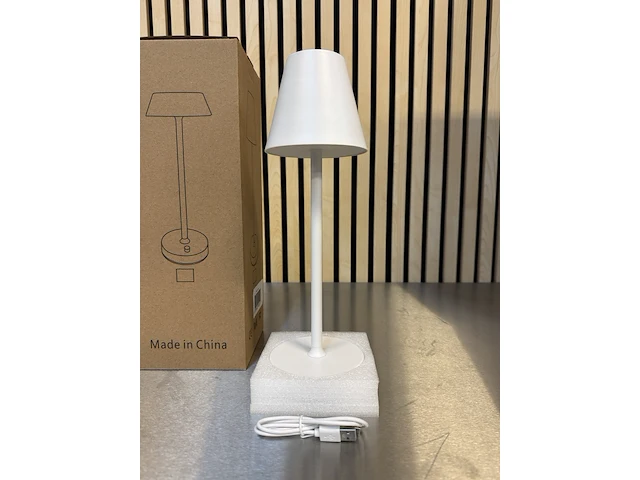 6x design tafellamp verschillende kleuren wit licht, dimbaar en oplaadbaar usb-c, wit - afbeelding 3 van  6