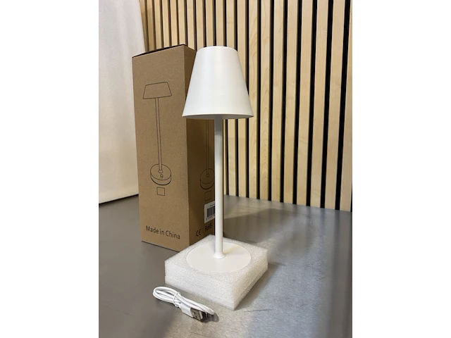 6x design tafellamp verschillende kleuren wit licht, dimbaar en oplaadbaar usb-c, wit - afbeelding 4 van  6