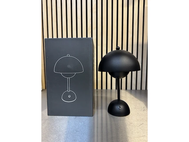 6x design tafellamp verschillende kleuren wit licht, dimbaar en oplaadbaar usb-c, zwart - afbeelding 1 van  5