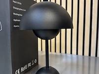 6x design tafellamp verschillende kleuren wit licht, dimbaar en oplaadbaar usb-c, zwart - afbeelding 2 van  5