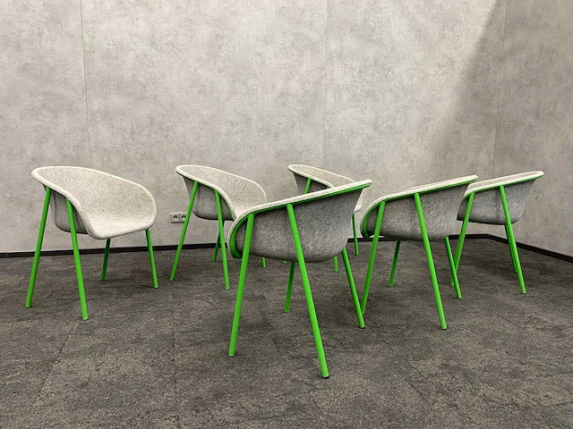 6x devorm - duurzame design stoel - pet-vilt - afbeelding 1 van  5