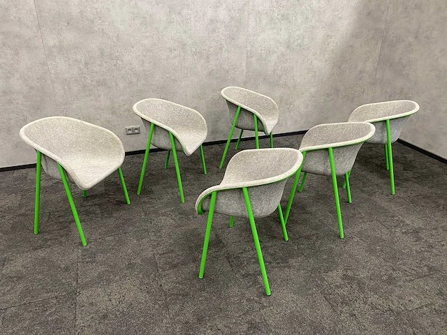 6x devorm - duurzame design stoel - pet-vilt - afbeelding 3 van  5