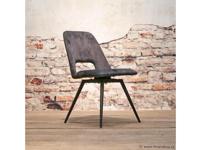 6x eetkamerstoel beyon zonder arm - draaibaar - adore donker grijs / dark grey - afbeelding 2 van  5
