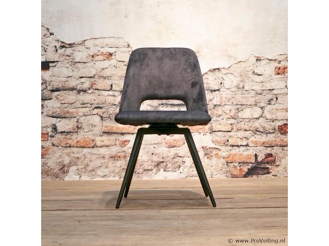 6x eetkamerstoel beyon zonder arm - draaibaar - adore donker grijs / dark grey - afbeelding 3 van  5