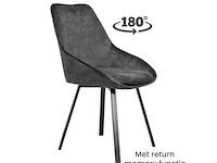 6x eetkamerstoel don zonder arm - draaibaar - adore donkergrijs / dark grey - afbeelding 1 van  5