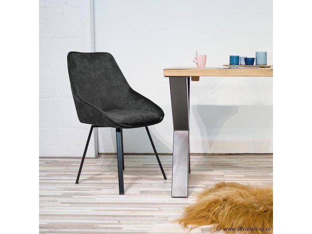 6x eetkamerstoel don zonder arm - draaibaar - adore donkergrijs / dark grey - afbeelding 5 van  5