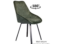 6x eetkamerstoel don zonder arm - draaibaar - adore groen - afbeelding 1 van  5