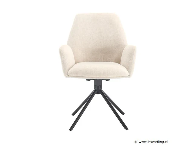 6x eetkamerstoel donny met arm - draaibaar - touch ivory 02 - afbeelding 2 van  5