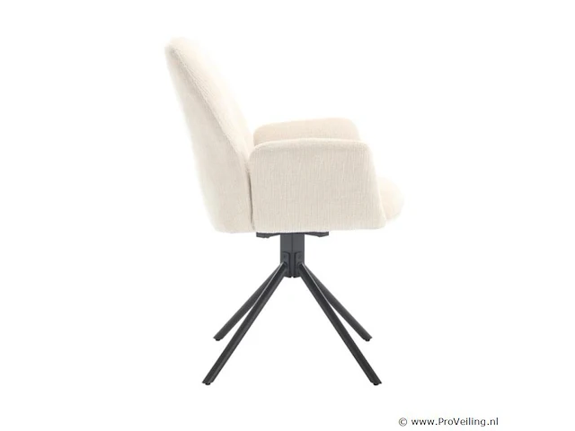 6x eetkamerstoel donny met arm - draaibaar - touch ivory 02 - afbeelding 3 van  5
