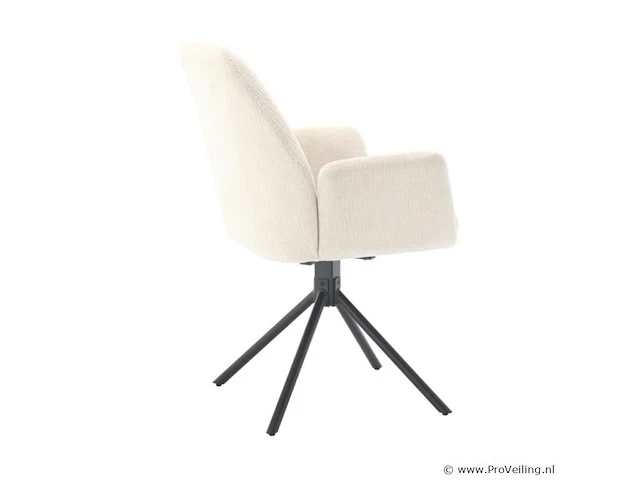 6x eetkamerstoel donny met arm - draaibaar - touch ivory 02 - afbeelding 4 van  5