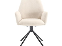 6x eetkamerstoel donny met arm - draaibaar - touch ivory 02 - afbeelding 2 van  5