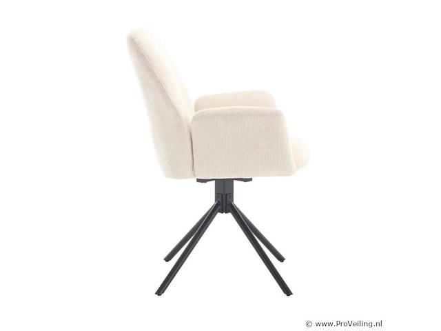 6x eetkamerstoel donny met arm - draaibaar - touch ivory 02 - afbeelding 3 van  5