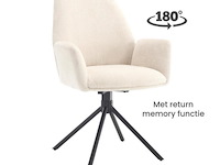 6x eetkamerstoel donny met arm - draaibaar - touch ivory 02