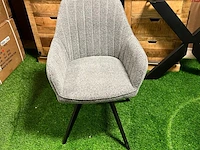6x eetkamerstoel grey boucle draaibaar, 2025 - afbeelding 1 van  2