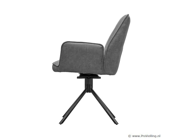 6x eetkamerstoel leon met arm - draaibaar - yacht antraciet - eco leer - afbeelding 6 van  8