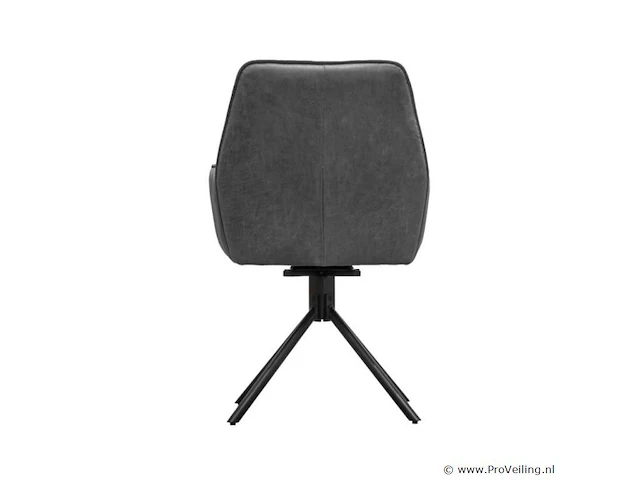 6x eetkamerstoel leon met arm - draaibaar - yacht antraciet - eco leer - afbeelding 7 van  8
