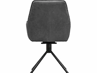 6x eetkamerstoel leon met arm - draaibaar - yacht antraciet - eco leer - afbeelding 7 van  8