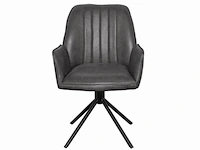 6x eetkamerstoel leon met arm - draaibaar - yacht antraciet - eco leer - afbeelding 2 van  8