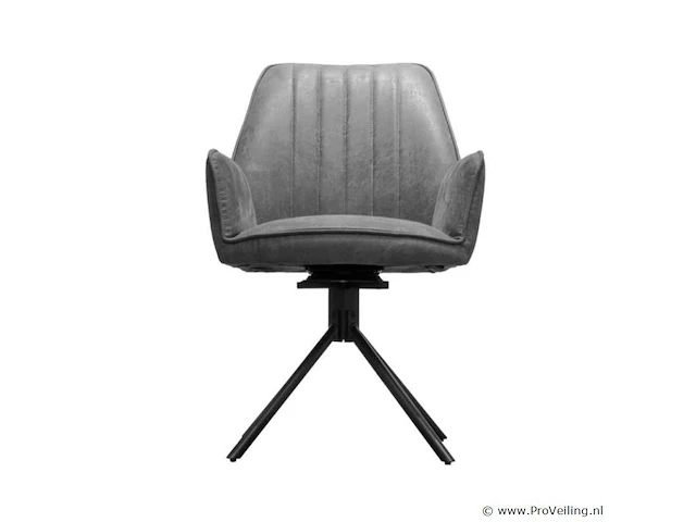 6x eetkamerstoel leon met arm - draaibaar - yacht antraciet - eco leer - afbeelding 5 van  8