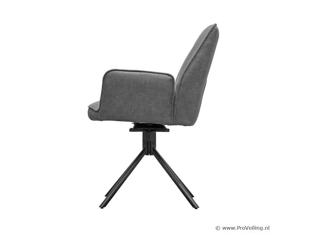 6x eetkamerstoel leon met arm - draaibaar - yacht antraciet - eco leer - afbeelding 6 van  8