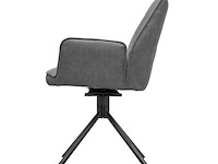 6x eetkamerstoel leon met arm - draaibaar - yacht antraciet - eco leer - afbeelding 6 van  8