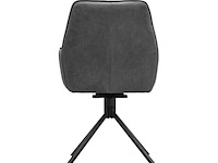 6x eetkamerstoel leon met arm - draaibaar - yacht antraciet - eco leer - afbeelding 7 van  8