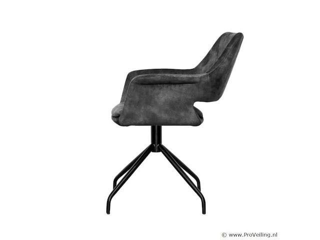 6x eetkamerstoel maestro met arm - draaibaar - adore donker grijs / dark grey - afbeelding 3 van  4