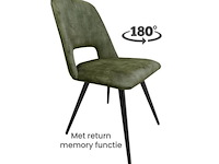 6x eetkamerstoel pablo zonder arm - draaibaar - adore groen / dark green