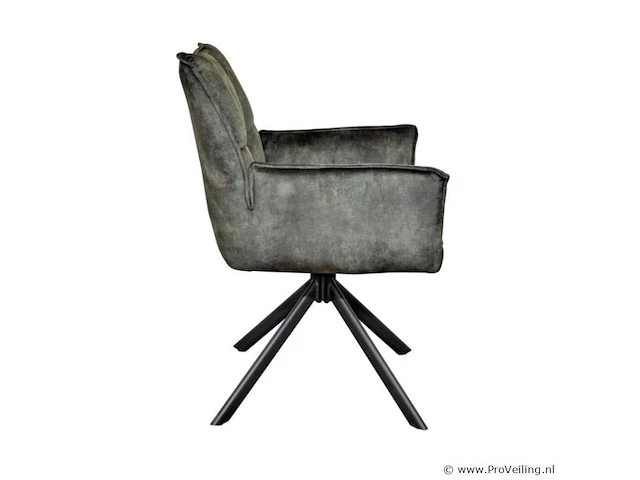 6x eetkamerstoel prego met arm - draaibaar - adore groen / dark green - afbeelding 3 van  4