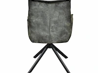 6x eetkamerstoel prego met arm - draaibaar - adore groen / dark green - afbeelding 4 van  4