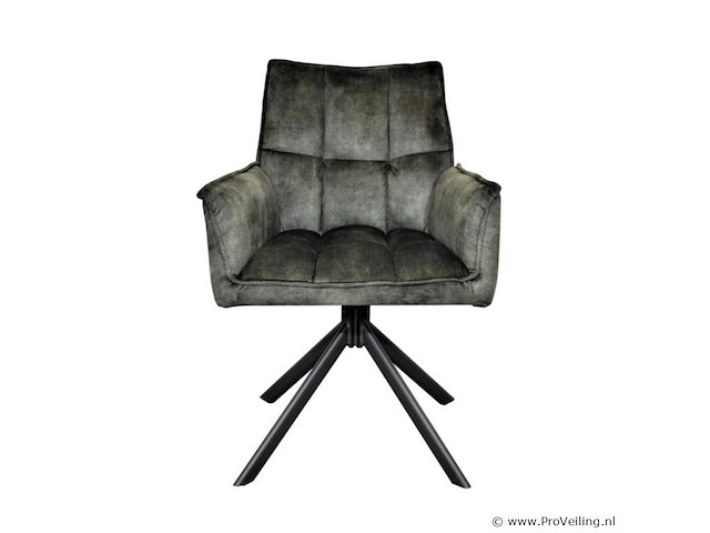 6x eetkamerstoel prego met arm - draaibaar - adore groen / dark green - afbeelding 2 van  4