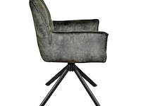6x eetkamerstoel prego met arm - draaibaar - adore groen / dark green - afbeelding 3 van  4