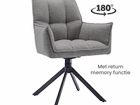 6x eetkamerstoel prego met arm - draaibaar - alpine 149 grijs - boucle stof - afbeelding 1 van  3