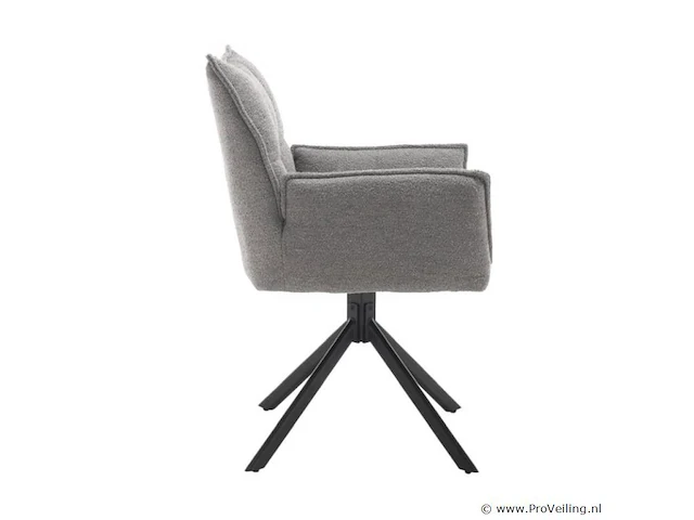 6x eetkamerstoel prego met arm - draaibaar - alpine 149 grijs - boucle stof - afbeelding 3 van  3