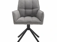 6x eetkamerstoel prego met arm - draaibaar - alpine 149 grijs - boucle stof - afbeelding 2 van  3