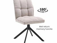 6x eetkamerstoel prego zonder arm - draaibaar - alpine 01 beige - boucle stof - afbeelding 1 van  5