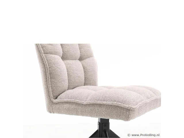 6x eetkamerstoel prego zonder arm - draaibaar - alpine 01 beige - boucle stof - afbeelding 4 van  5