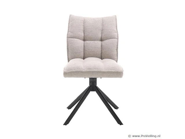 6x eetkamerstoel prego zonder arm - draaibaar - alpine 01 beige - boucle stof - afbeelding 2 van  5