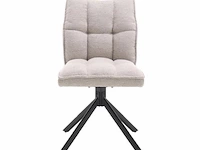 6x eetkamerstoel prego zonder arm - draaibaar - alpine 01 beige - boucle stof - afbeelding 2 van  5