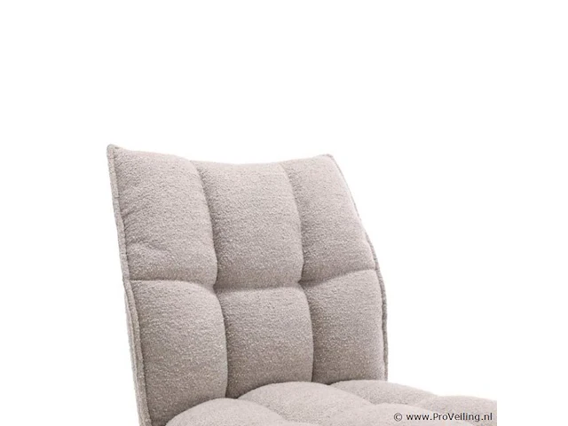 6x eetkamerstoel prego zonder arm - draaibaar - alpine 01 beige - boucle stof - afbeelding 5 van  5