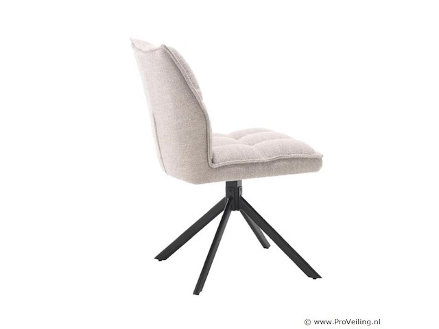 6x eetkamerstoel prego zonder arm - draaibaar - alpine 01 beige - boucle stof - afbeelding 3 van  5