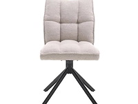 6x eetkamerstoel prego zonder arm - draaibaar - alpine 01 beige - boucle stof - afbeelding 2 van  5