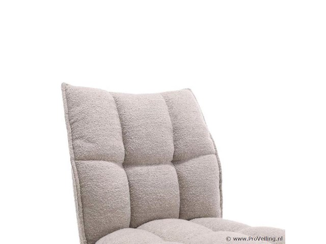 6x eetkamerstoel prego zonder arm - draaibaar - alpine 01 beige - boucle stof - afbeelding 5 van  5